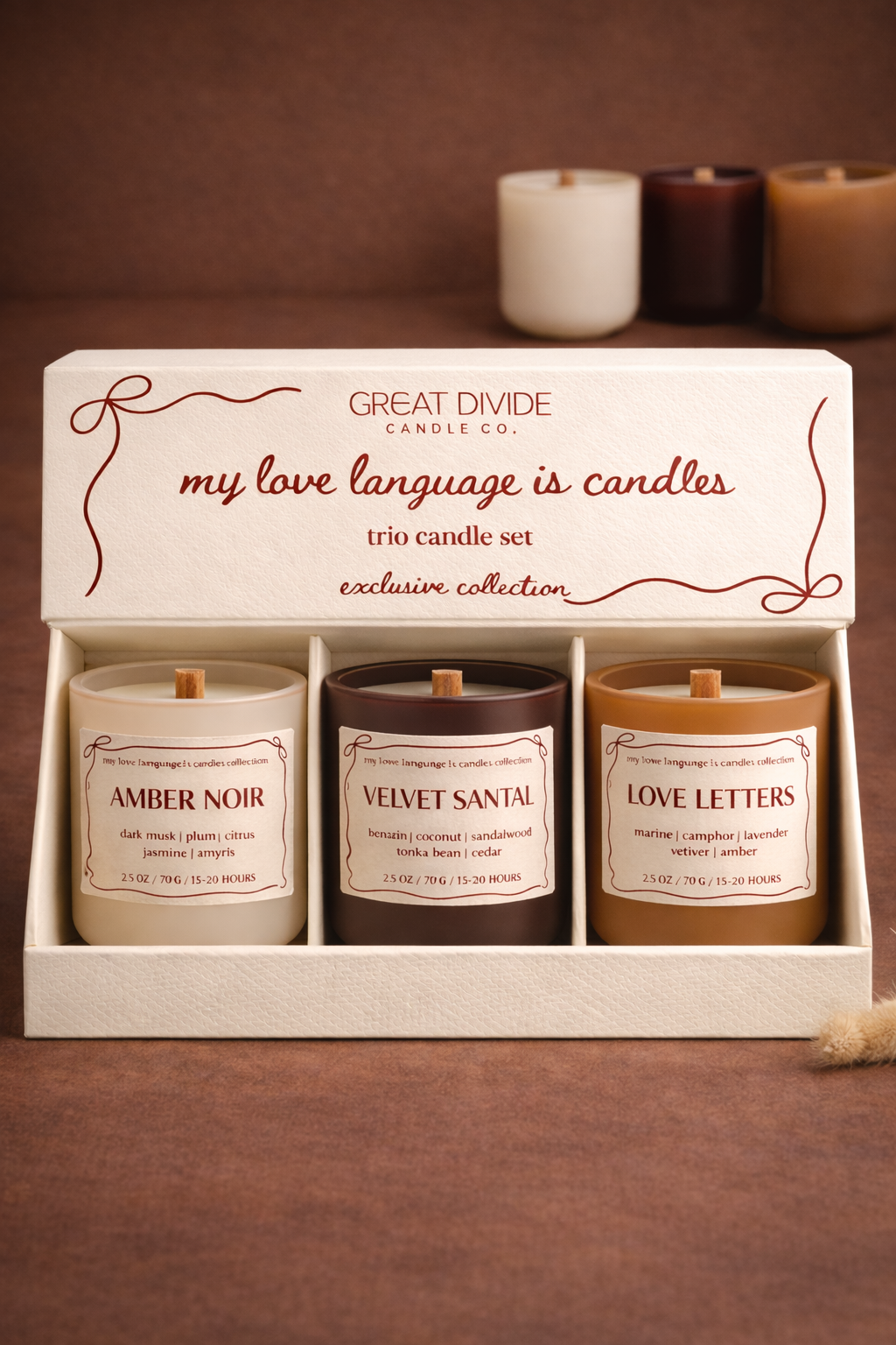my love language is candles - trio candle set