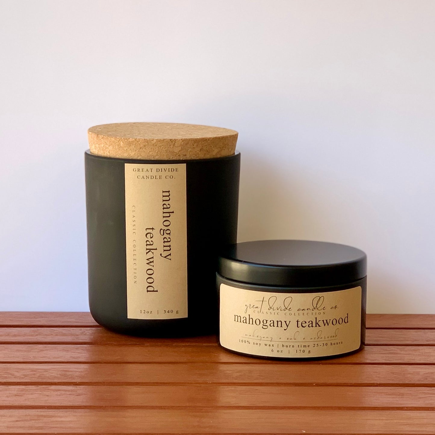 Mahogany + Teakwood Gold Travel Tin – 228 Grant Street Candle Co.